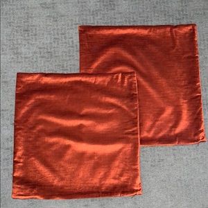 West Elm Burnt Orange Luster Velvet Pillow Covers